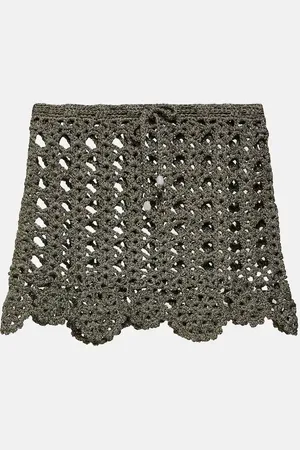 Ganni Crochet cotton-blend miniskirt