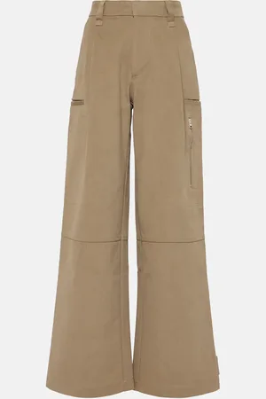 Ami High-rise wide-leg cotton cargo pants