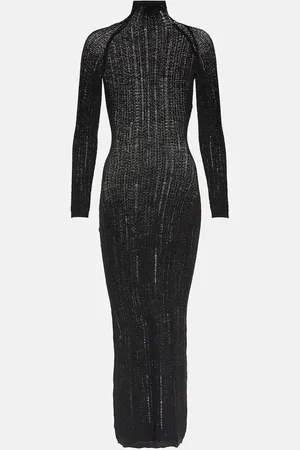 Alaïa AlaÃ¯a Distressed wool-blend midi dress