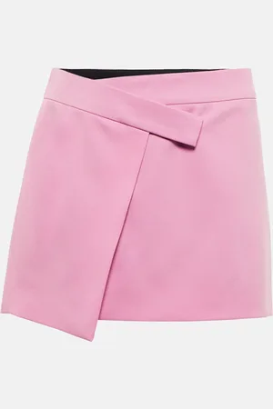 The Attico Cloe wrap wool gabardine miniskirt
