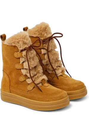 Il gufo Faux fur-trimmed suede ankle boots