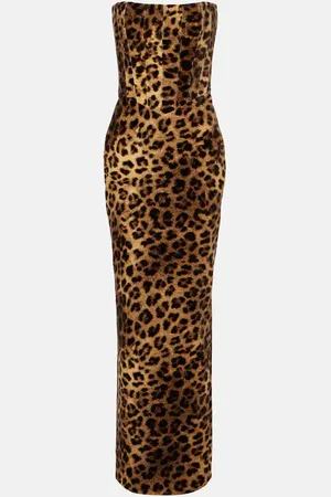 Ilkyaz Ozel Ambra leopard-print cotton corset gown
