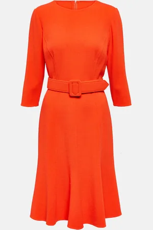 Oscar de la Renta Embellished wool-blend midi dress