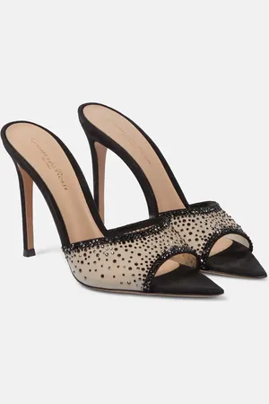 Gianvito Rossi Elle 115 embellished mesh mules