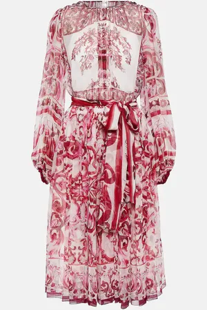 Dolce & Gabbana Majolica silk chiffon midi dress