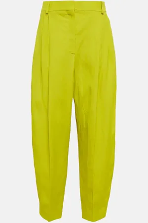Stella McCartney Pleated tapered linen-blend pants