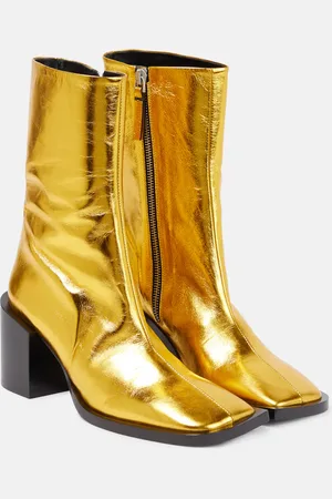 Jil Sander Metallic leather ankle boots