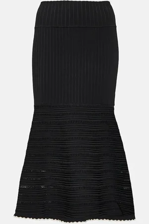 Victoria Beckham High-rise scalloped midi skirt