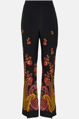 Etro Paisley high-rise silk pants