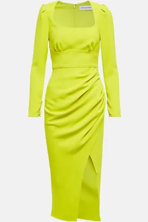 Self-Portrait Ruched crÃªpe midi dress