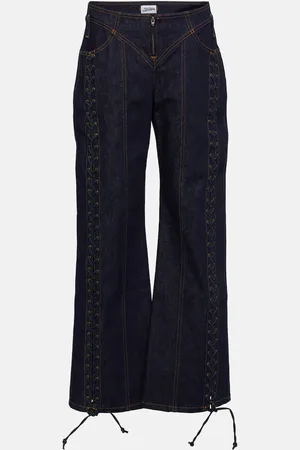 Jean Paul Gaultier Lace-up low-rise bootcut jeans