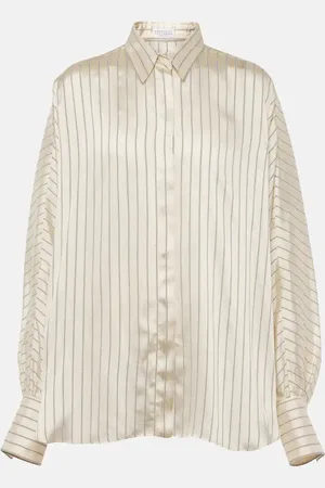Brunello Cucinelli Striped satin blouse