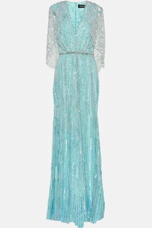 Jenny Packham Coralia caped embellished gown