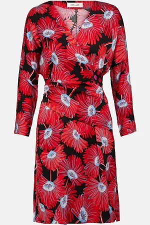 Diane von Furstenberg Mikah printed satin wrap dress