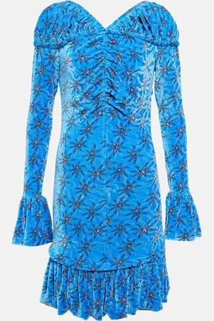 Paco rabanne Floral velvet minidress