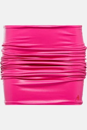 The Attico Ruched lycra miniskirt