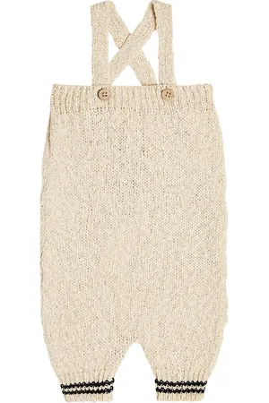 1+ IN THE FAMILY Baby Silver knit overalls