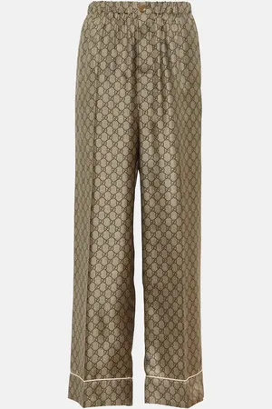 Gucci GG Supreme wide-leg silk pants