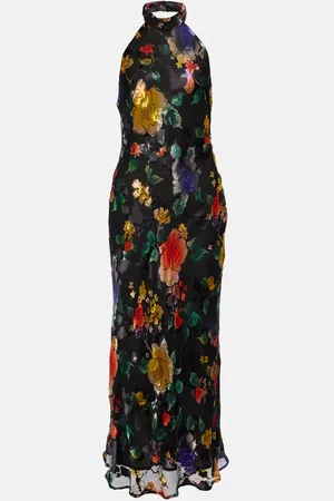 RIXO London Floral halterneck midi dress