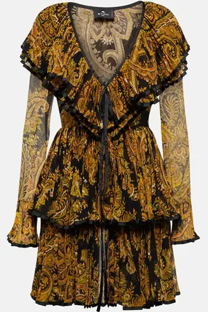 Etro Paisley plissÃ© minidress