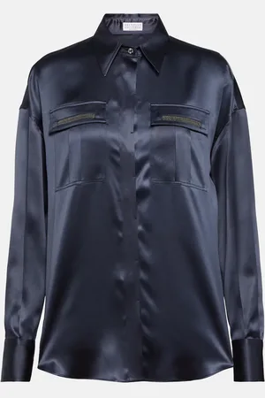 Brunello Cucinelli Embellished satin shirt