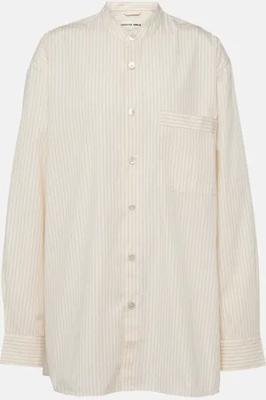 Birkenstock X Tekla striped cotton pajama shirt