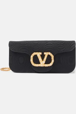 VALENTINO GARAVANI VLogo Signature embellished moirÃ© clutch
