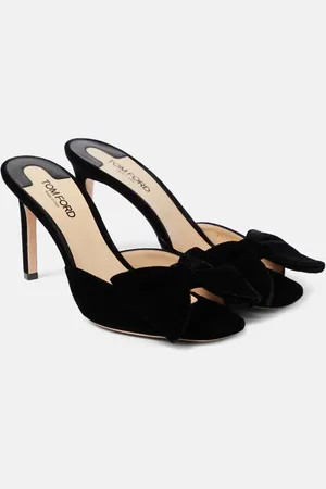 Tom Ford Brigitte 85 bow-detail velvet mule