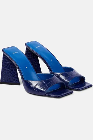 The Attico Mini Devon 85 croc-effect leather mules