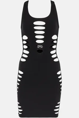 VERSACE Cutout jersey minidress