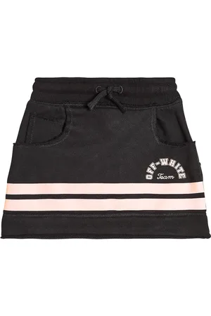 OFF-WHITE Logo striped cotton jersey skirt