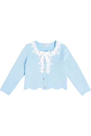 Self-Portrait Lace-trimmed embellished cardigan