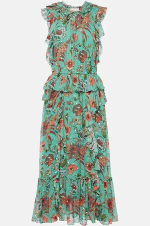 ULLA JOHNSON Adrienne silk chiffon midi dress