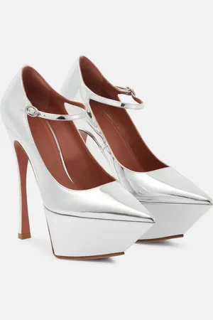 Amina Muaddi Yigit leather platform pumps