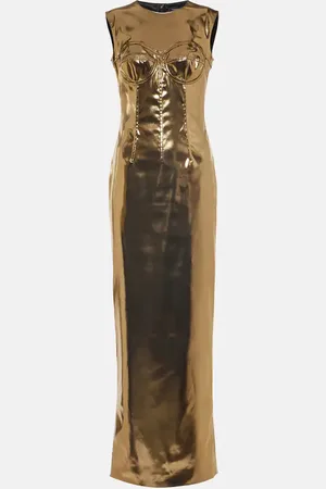 Dolce & Gabbana Foiled satin maxi dress