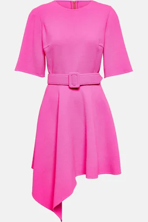 Oscar de la Renta Asymmetric wool-blend minidress