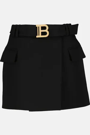 Balmain Low-rise wool miniskirt