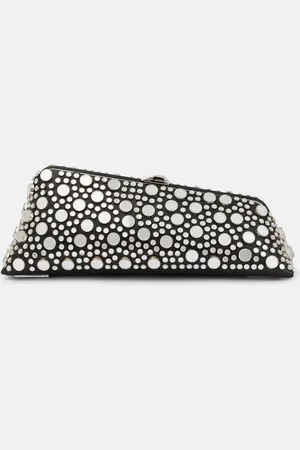 The Attico Long Night Small embellished leather clutch