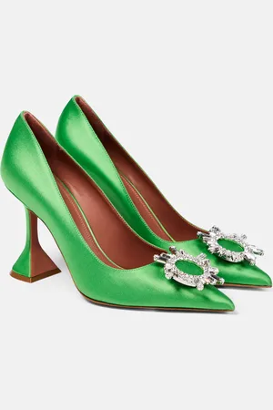 Amina Muaddi Begum embellished satin pumps