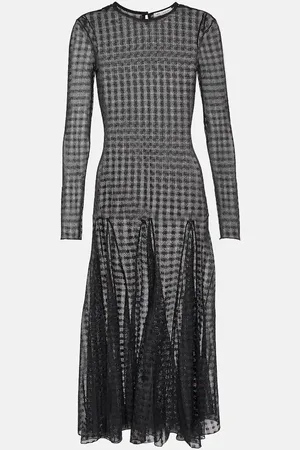 Ami Gingham lace midi dress