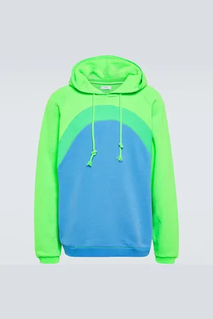 ERL Rainbow bouclÃ© trimmed cotton hoodie