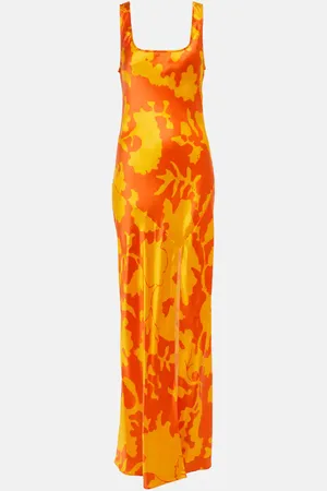 SIR Printed silk maxi dress