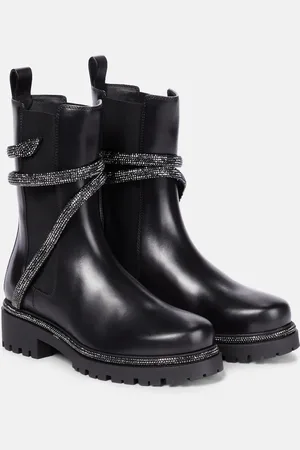 RENE CAOVILLA Cleo embellished leather Chelsea boots