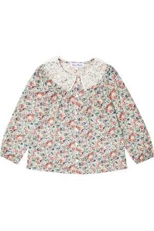 Tartine Et Chocolat Lace-trimmed floral cotton blouse