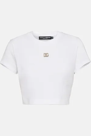 Dolce & Gabbana Logo cotton jersey crop top
