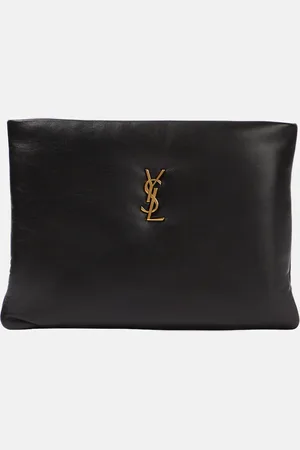 Saint Laurent Calypso Large leather pouch