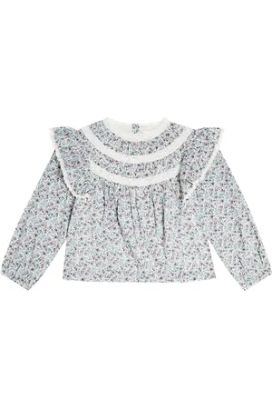 Louise Misha Janipa lace-trimmed floral cotton top