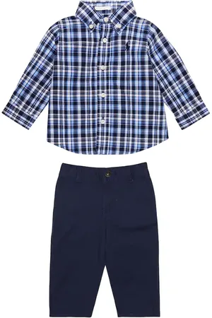 Ralph Lauren Baby checked cotton shirt and pants set