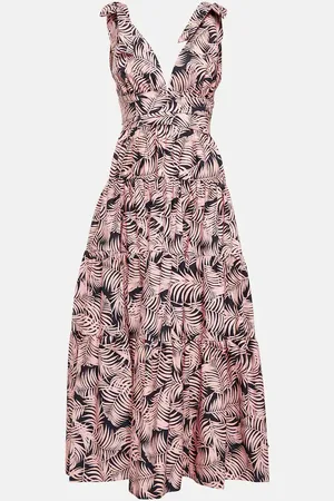 Carolina Herrera Tiered cotton-blend midi dress