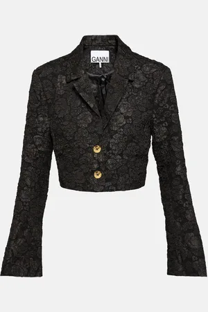 Ganni Jacquard cropped blazer